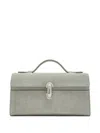 Savette Symmetry Suede Pochette In Gray