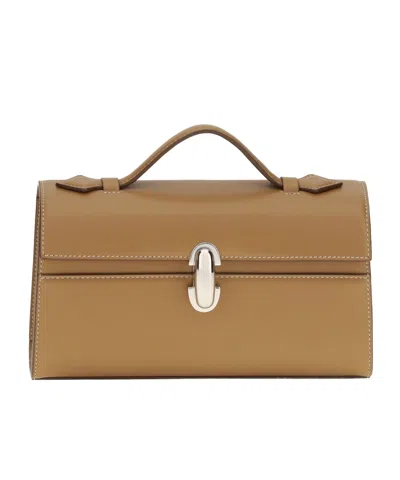 Savette Symmetry Top Handle Clutch Bag In Brown