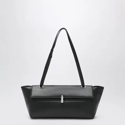 Savette Womens Symmetry Trapeze Leather Shoulder Bag Black