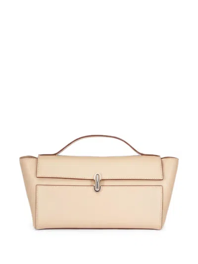 Savette Symmetry Trapeze Clutch Bag In Nude