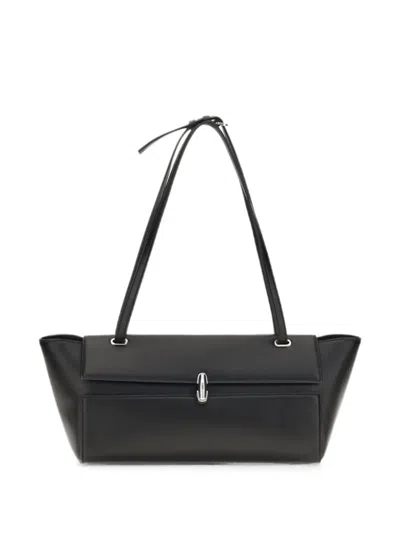 Savette Symmetry Trapeze Leather Shoulder Bag In Black