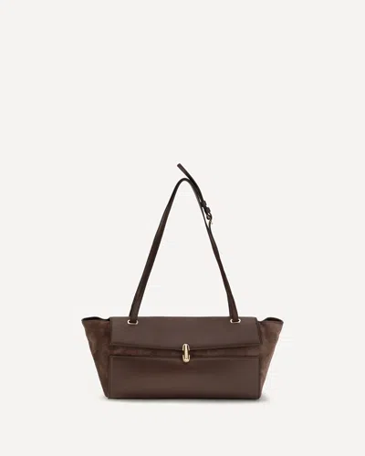 Savette Symmetry Trapeze Medium Shoulder Bag In White