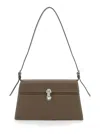 Savette Taupe Leather Shoulder Bag In Brown