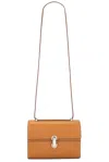 Savette Symmetry Pouchette In Smooth Calf Leather In Saddle