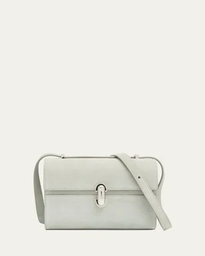 Savette The Symmetry 19 Suede Crossbody Bag In Gray