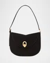 Savette The Tondo Suede Hobo Bag In Black