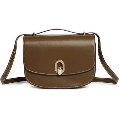 Savette Tondo 22 Leather Crossbody Bag In Brown