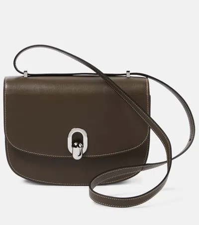 Savette Tondo 22 Leather Shoulder Bag In Green