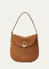 Savette Large Tondo Hobo Bag In Saddle