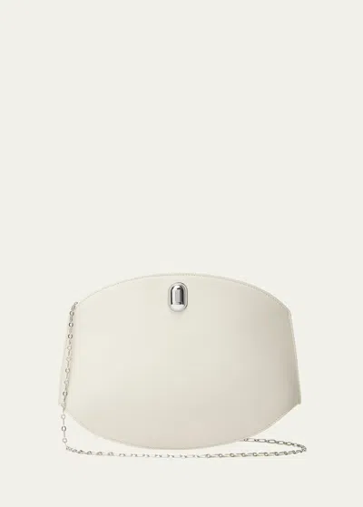 Savette Tondo Leather Chain Crossbody Bag In 110 Ivory