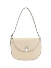 Savette Tondo Leather Shoulder Bag In Bone