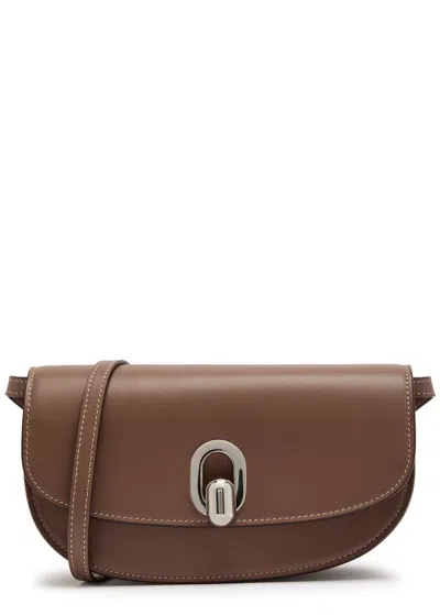Savette Tondo Leather Shoulder Bag In Brown