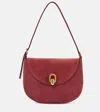 Savette Tondo Small Suede Shoulder Bag In Wine