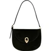 Savette Tondo Suede Hobo Bag In Black