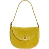 Savette Tondo Suede Hobo Bag In Chartreuse