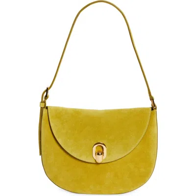 Savette Tondo Suede Hobo Bag In Chartreuse