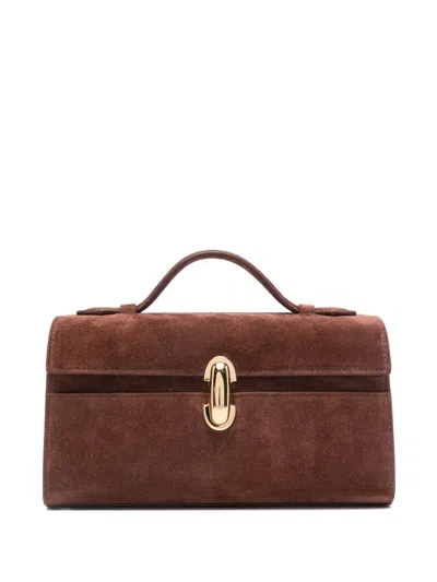 Savette Top-handle Clasp Tote Bag In Brown
