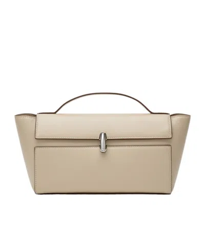 Savette Symmetry Trapeze Small Leather Top-handle Bag In Pink