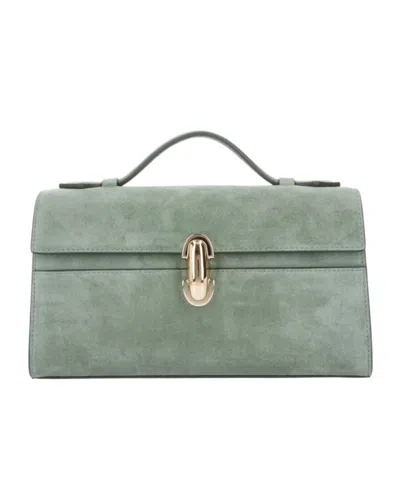 Savette Top Handle Clutch Bag In Green