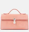 Savette Tote Symmetry Pochette Aus Veloursleder In Pink