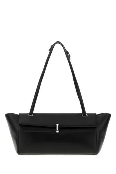 Savette Trapeze Shoulder In Smooth Calf Leather In Black