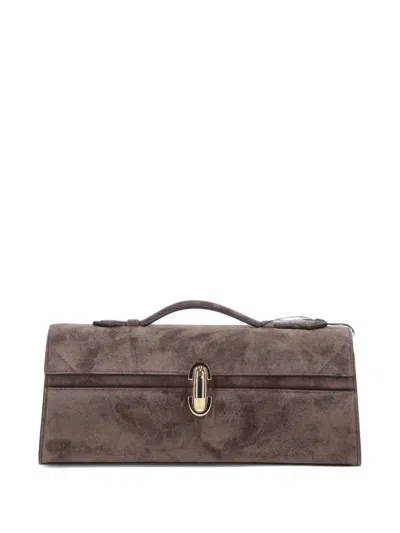 Savette Twist-lock-fastening Tote Bag In Brown