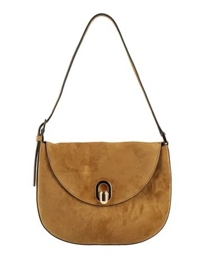 Savette Woman Shoulder Bag Mustard Size - Leather In Yellow