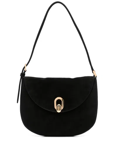 Savette Women Small Tondo Hobo In Suede Bag In Black