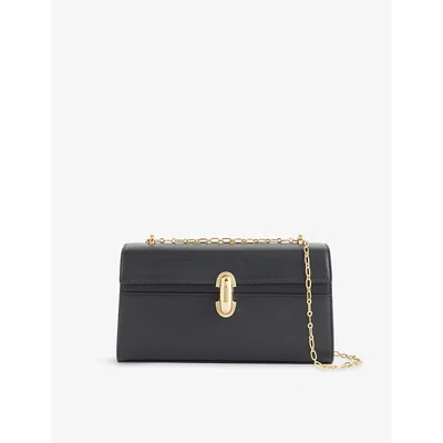 Savette Womens Black Chain Symmetry Pochette Leather Shoulder Bag