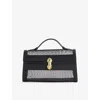 Savette Womens Symmetry Pochette Mesh And Leather Top-handle Bag Black
