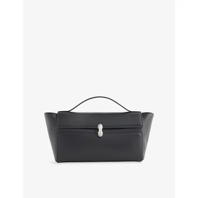 Savette Womens Black Symmetry Trapeze Leather Top-handle Bag