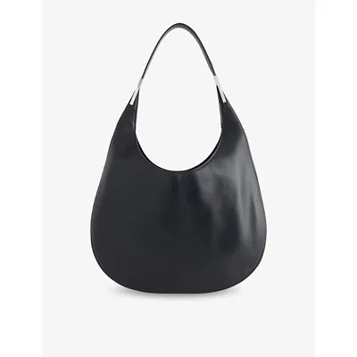 Savette Womens Black Florence Medium Leather Hobo Bag