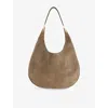Savette Womens Mink Florence Suede Hobo Bag In Brown