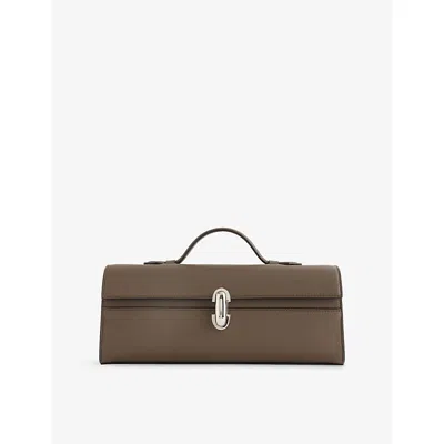 Savette Womens Mink Symmetry Slim Leather Top-handle Bag In Brown