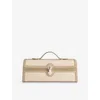 Savette Womens Mink Top-handle Flap Canvas-leather Clutch Bag In Brown