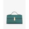 Savette Womens Pine Symmetry Pochette Leather Top-handle Bag In Green