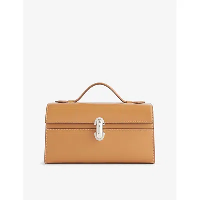 Savette Womens Saddle Symmetry Pochette Leather Top-handle Bag In Brown