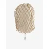Savette Womens Bone Macrame Leather Pouch In Brown