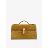 Savette Womens Symmetry Pochette Suede Top-handle Bag Sepia