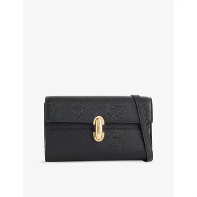 Savette Womens Symmetry Mini Leather Cross-body Bag Black