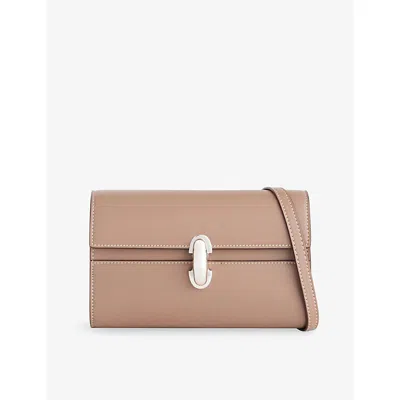 Savette Womens Taupe Symmetry Leather Mini Shoulder Bag In Brown