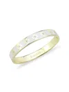 Saviene Women's 18k Goldplated & Cubic Zirconia Clover Bangle Bracelet In Brass