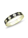 Saviene Women's 18k Goldplated & Cubic Zirconia Clover Bangle Bracelet In Brass