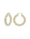 Saviene Women's 18k Goldplated & Simulated Pearl Twist Hoop Earrings In Brass