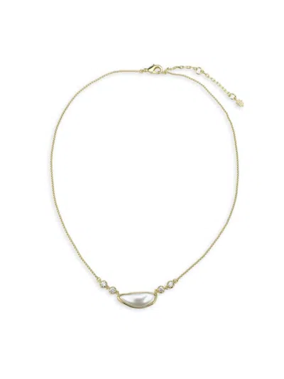 Saviene Women's 18k Goldplated & Multi Stone Pendant Necklace In Brass