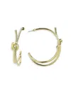 Saviene Women's 18k Goldplated, Cubic Zirconia & Crystal Knot Half Hoop Earrings In Brass