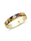 Saviene Women's 18k Goldplated, Enamel, Cubic Zirconia & China Crystal Bangle Bracelet In Brass