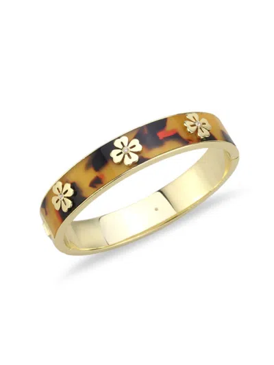 Saviene Women's 18k Goldplated, Enamel, Cubic Zirconia & China Crystal Bangle Bracelet In Brass