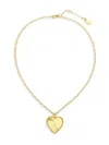 Saviene Women's 3-5 Mils Goldplated, Aluminum & Cubic Zirconia Heart Pendant Necklace