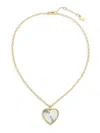Saviene Women's 3-5 Mils Goldplated, Aluminum & Cubic Zirconia Heart Pendant Necklace In Silver